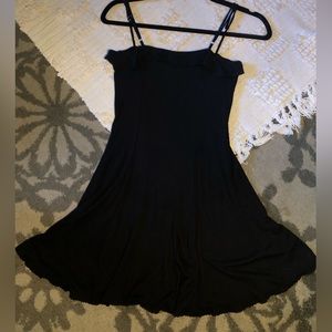 Short Ribbed Black Dress